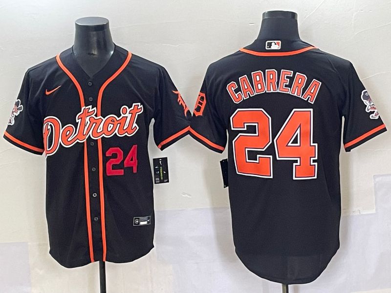 Men 2025 Detroit Tigers #24 Cabrera Black Joint Name Nike MLB Jersey style 2->detroit tigers->MLB Jersey
